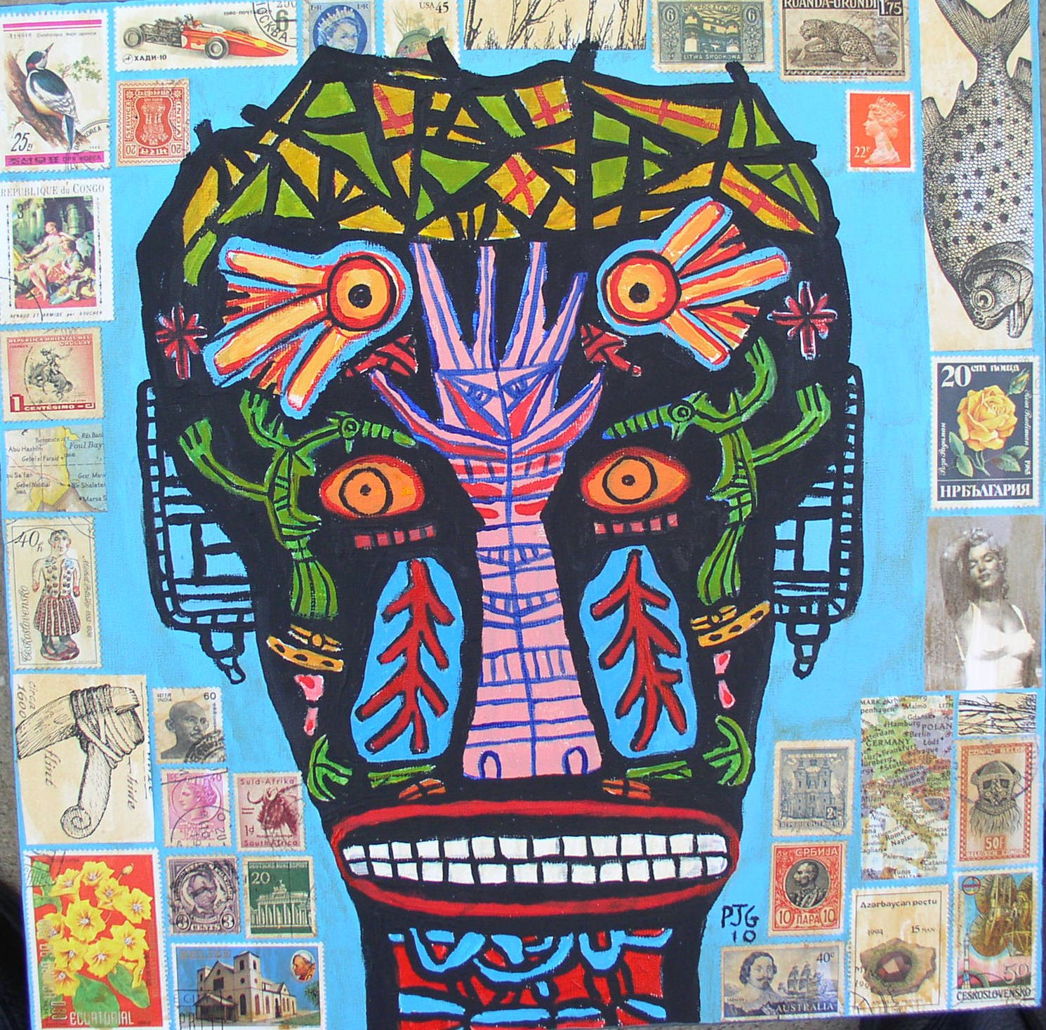 Peter John Geise artwork, Untitled mask composition — PJG-0087